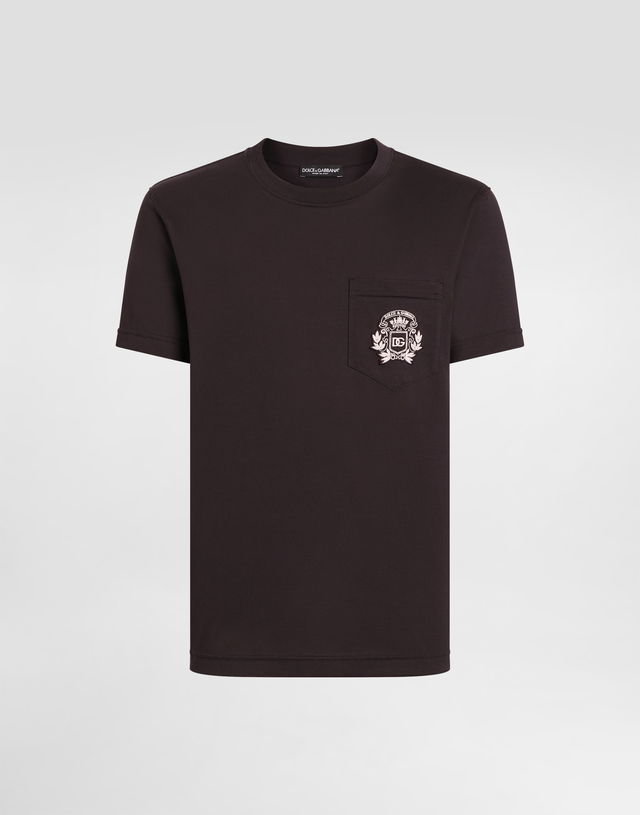Cotton T-shirt With Embroidered Pocket