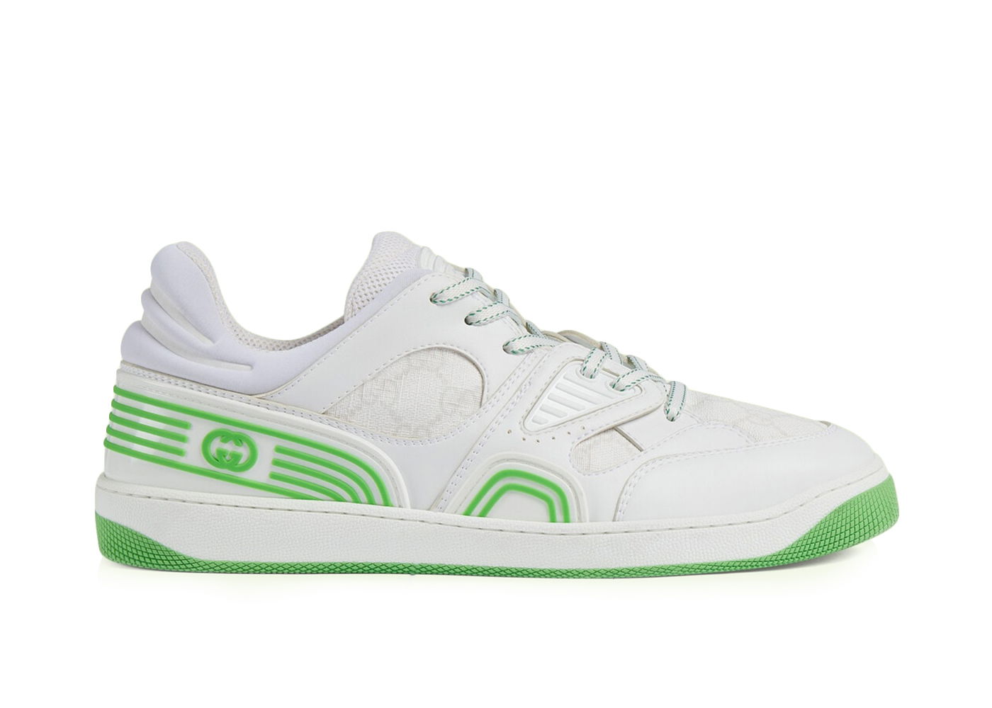 Кецове и обувки Gucci Basket Low 'White Demetra Green' Бяло | 698785 2SHG0 9089, 0