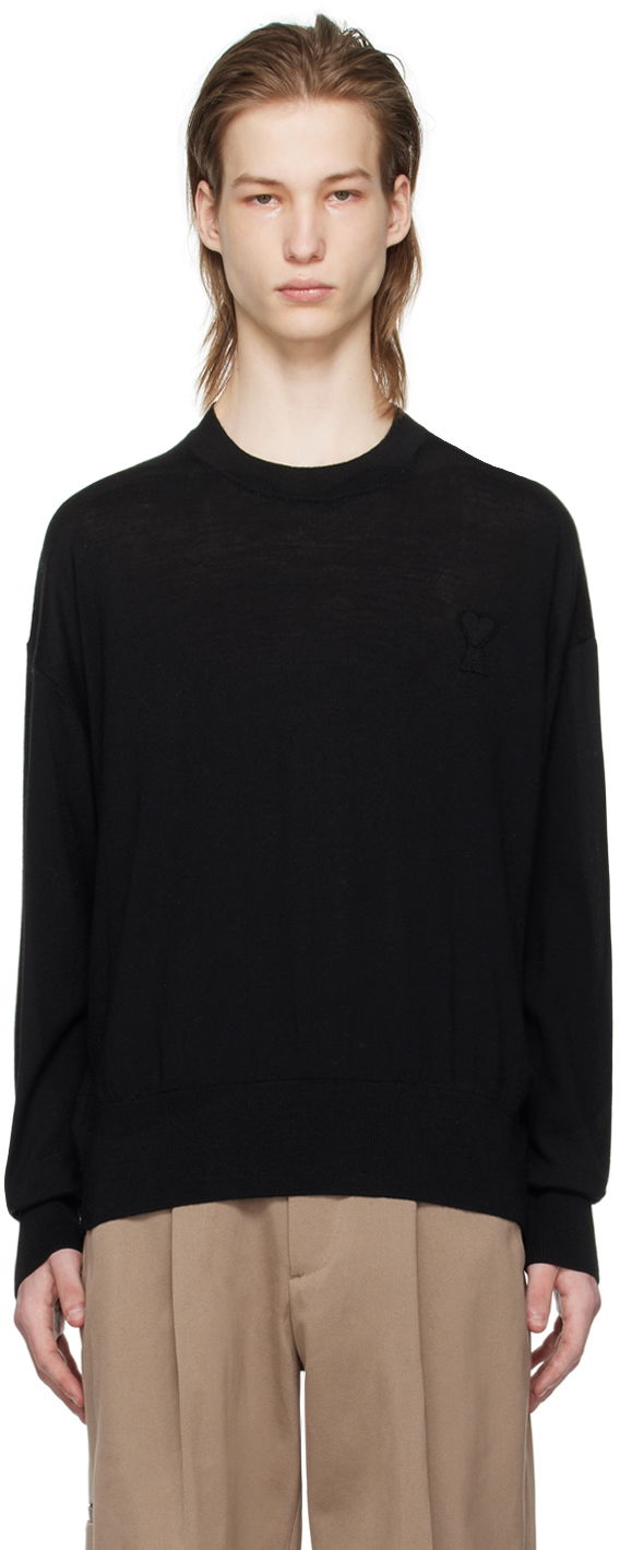 Пуловер AMI Paris de Cœur Sweater Черно | UKS042.KN0039, 0