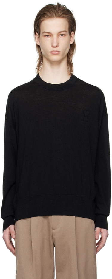 Пуловер AMI Paris de Cœur Sweater Черно | UKS042.KN0039, 0