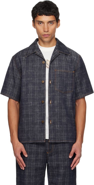 Риза Burberry Burberry Relaxed Fit Check Denim Shirt Синьо | 8113431, 0