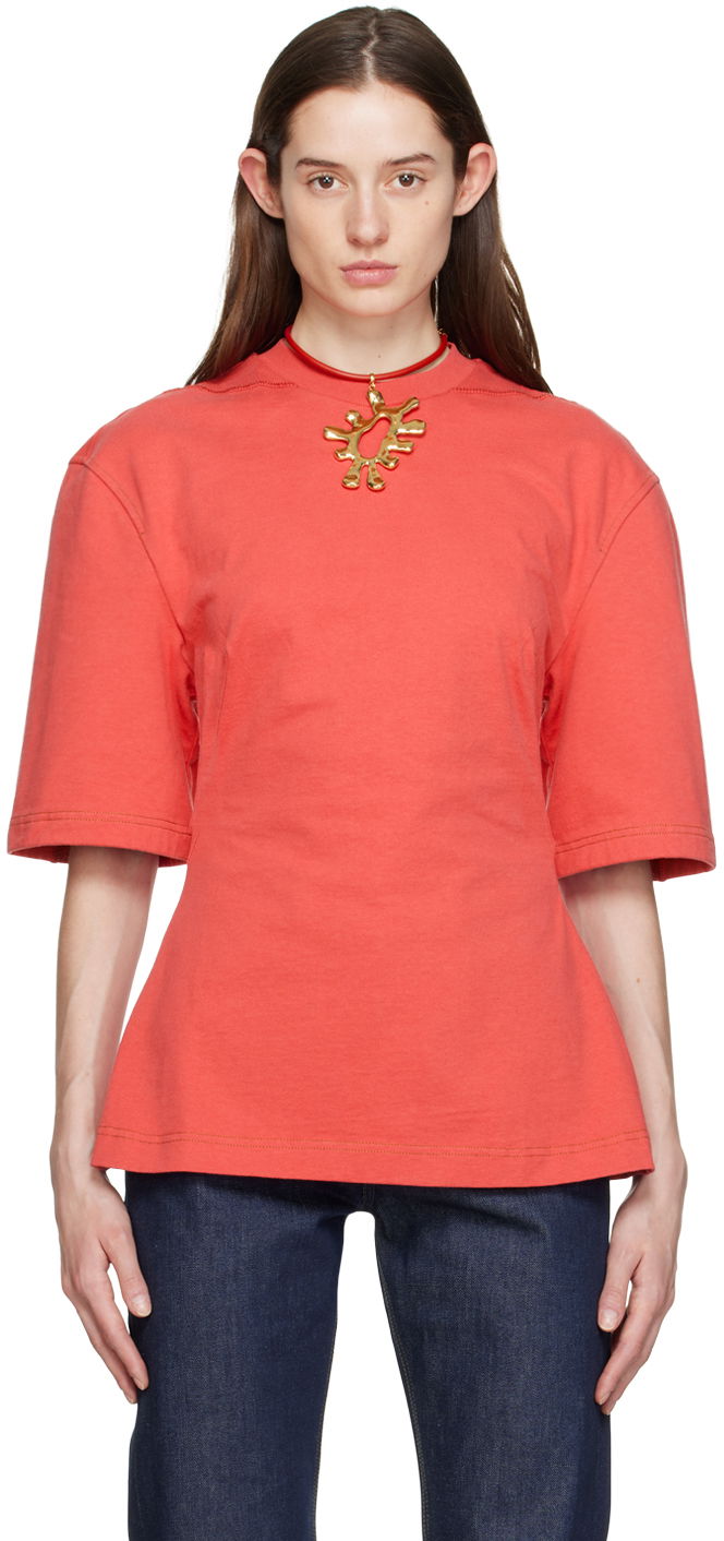 Тениска Jacquemus 'Le T-Shirt Camisa' Червено | 23E231JS121-2102, 0
