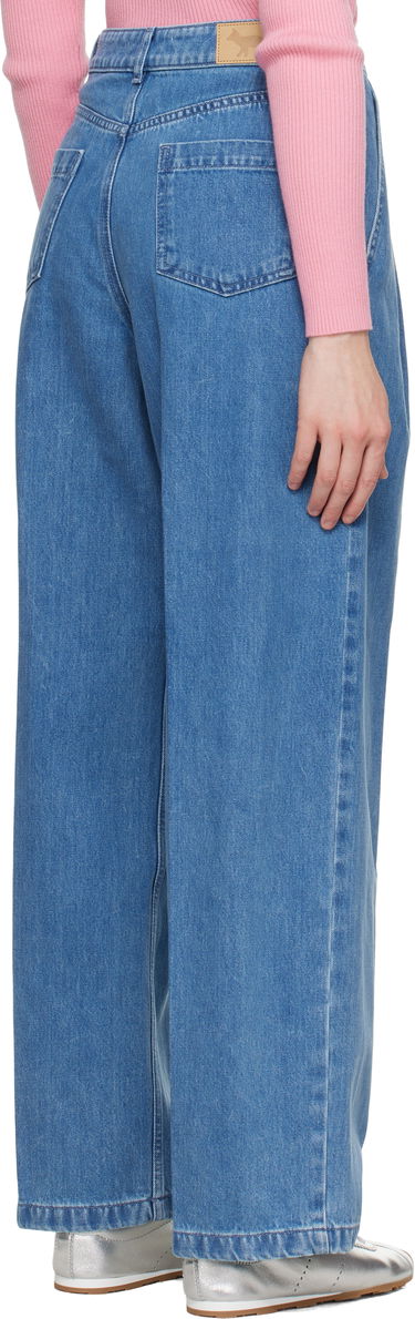 Дънки MAISON KITSUNÉ Maison Kitsuné Pleated Denim Jeans Синьо | OW01101WD4010, 2