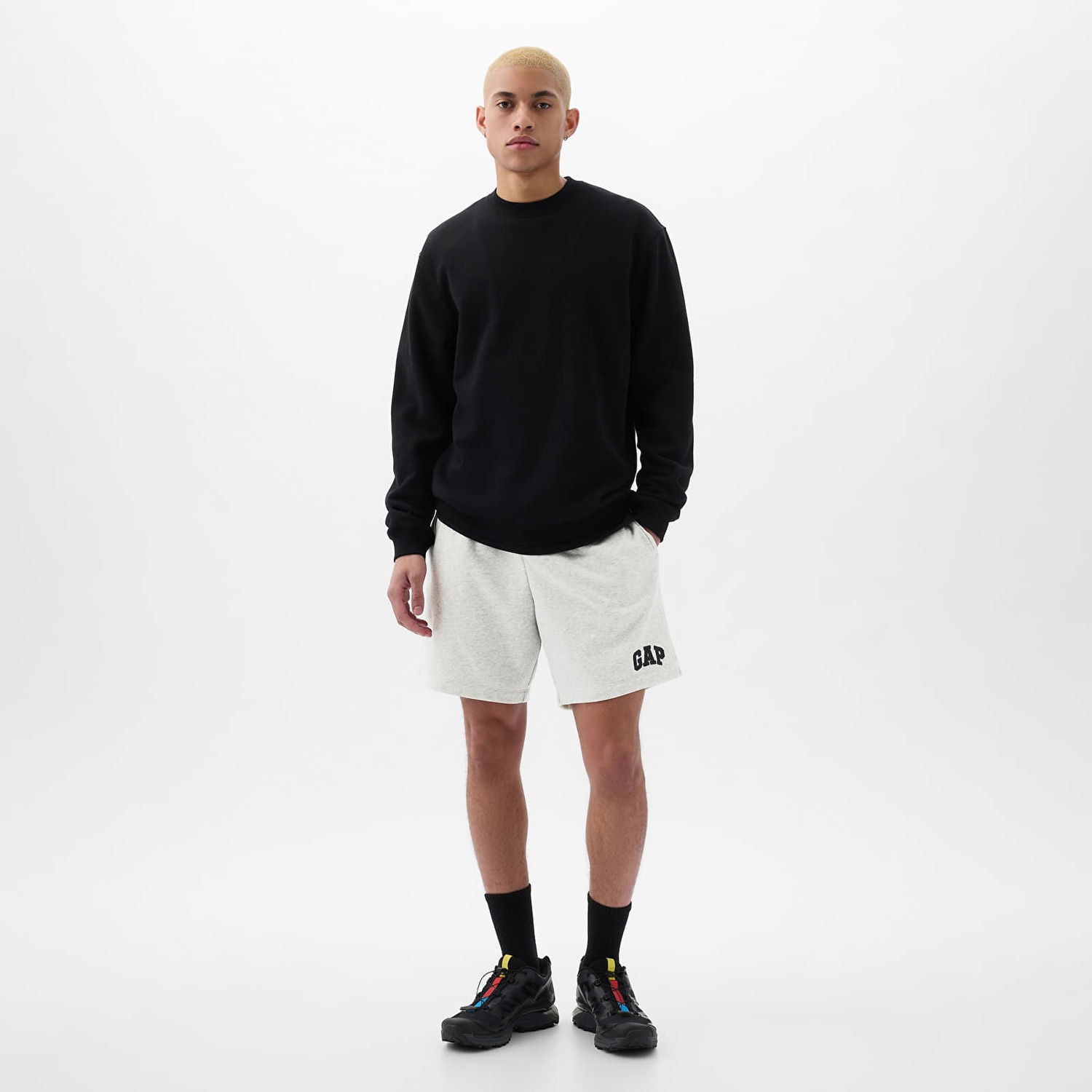 Къси панталони GAP French Terry Logo Shorts B08 Бяло | 868464-02, 0