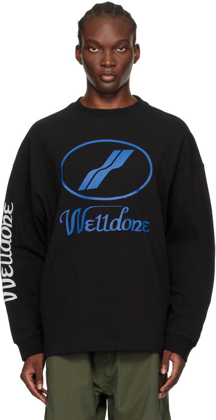 Суитчър We11done Long Sleeve Print T-Shirt Черно | WD-TP4-20-712-U-BK, 0