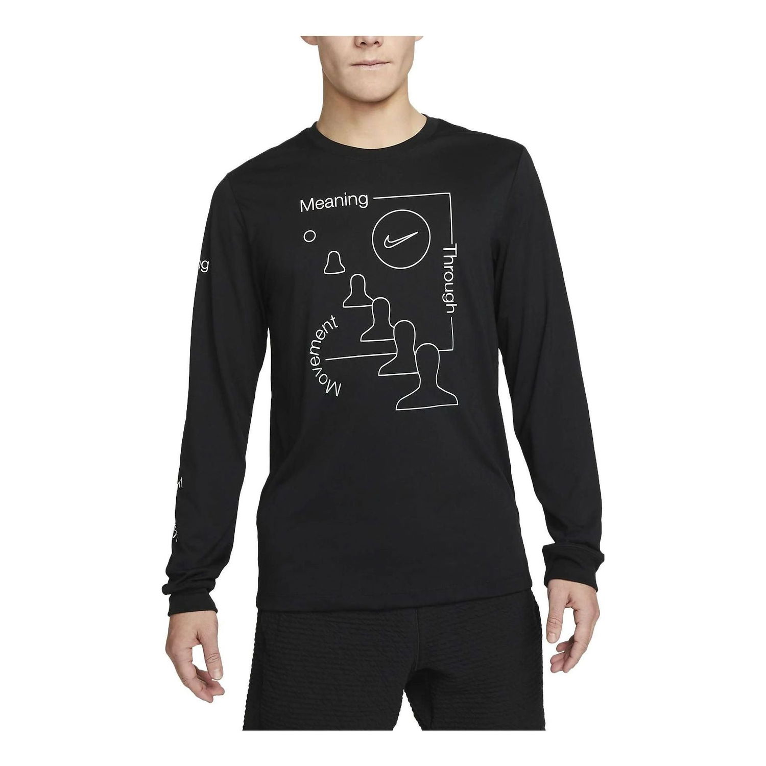 Риза Nike Long Sleeve Yoga Graphic T-Shirt Черно | FD0044-010, 0