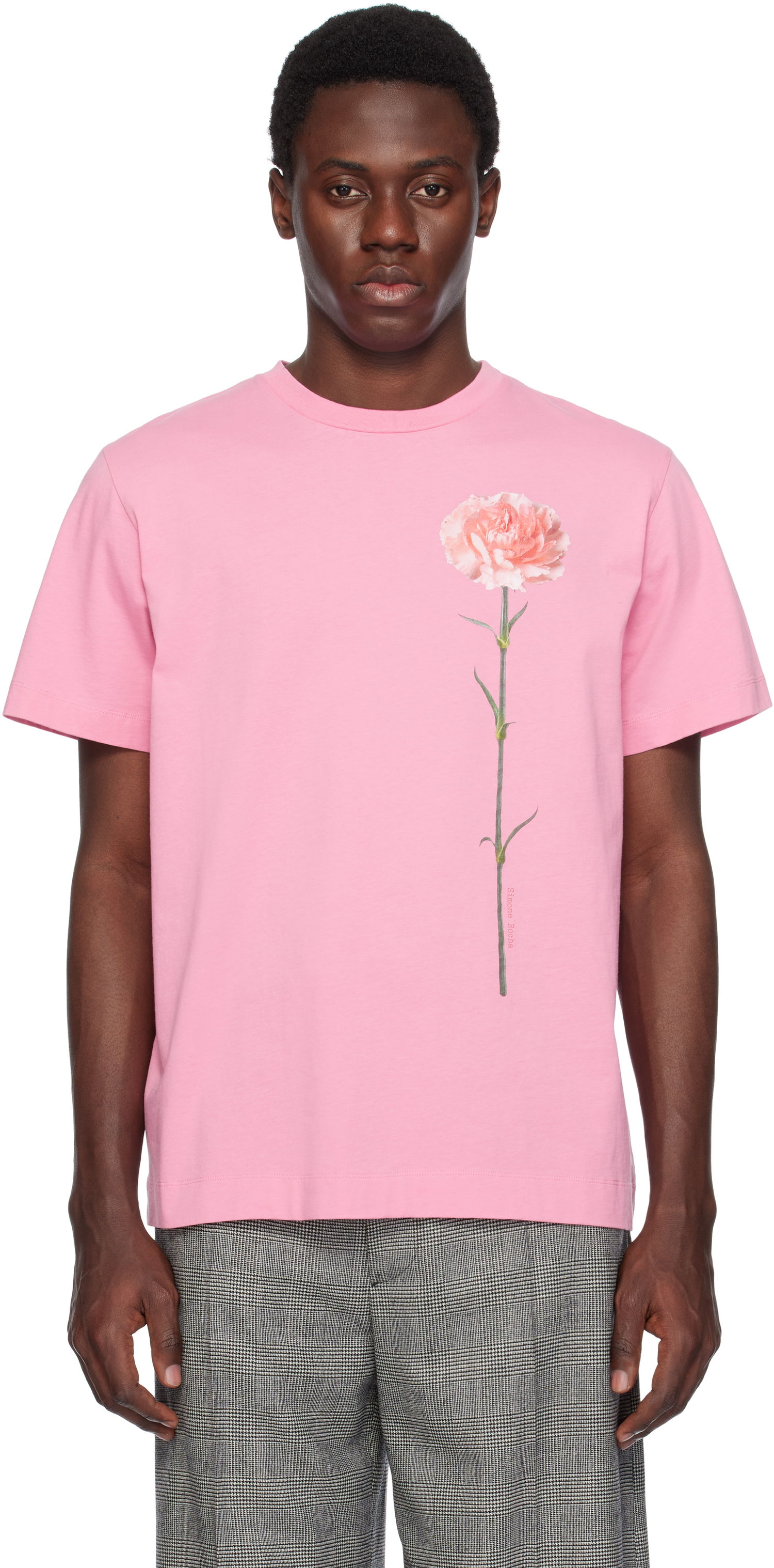 Тениска Simone Rocha Simone Rocha Carnation Print T-Shirt Розово | 5195P32A-M 0569, 0