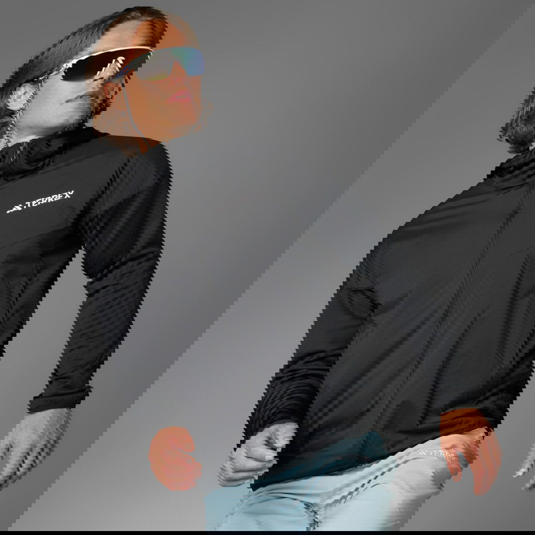 Суитчър adidas Performance Terrex Xperior Climawarm+ Wind Light Fleece Hooded Jacket Черно | JF1227, 0
