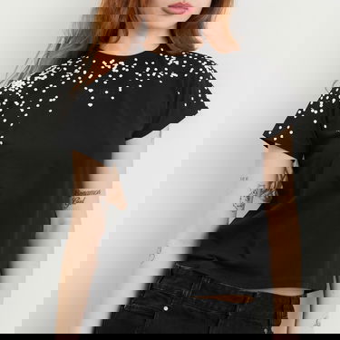 Тениска Maison Margiela MM6 Shrunken Dots T-Shirt W Черно | S62GD0209-M20048-900, 5