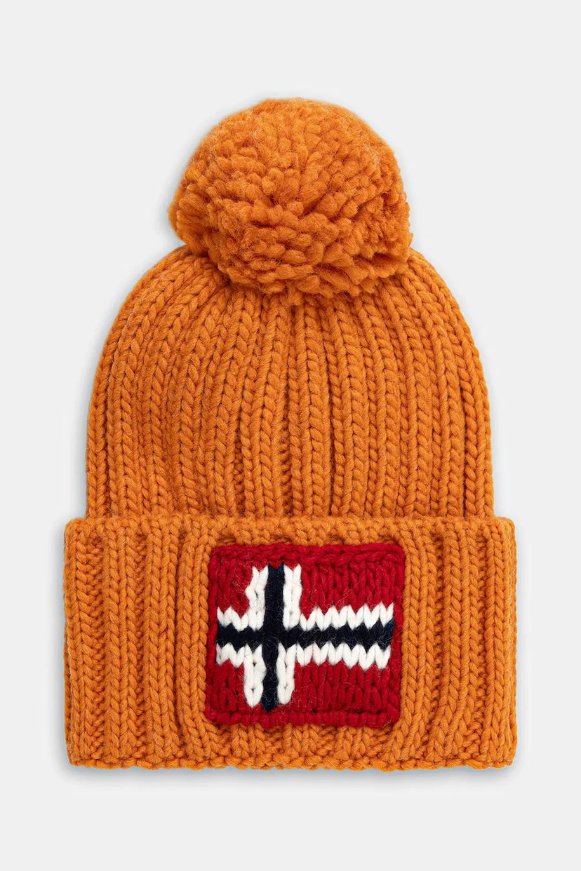 Шапка Napapijri Napapijri Semiury 5 Wool Blend Beanie with Pompom Оранжево
 | NP0A4GKBA681