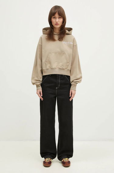 Суитчър Sporty & Rich Sporty & Rich Vendome Script Embroidered Cropped Hoodie Бежово | ST074516232GY15, 4
