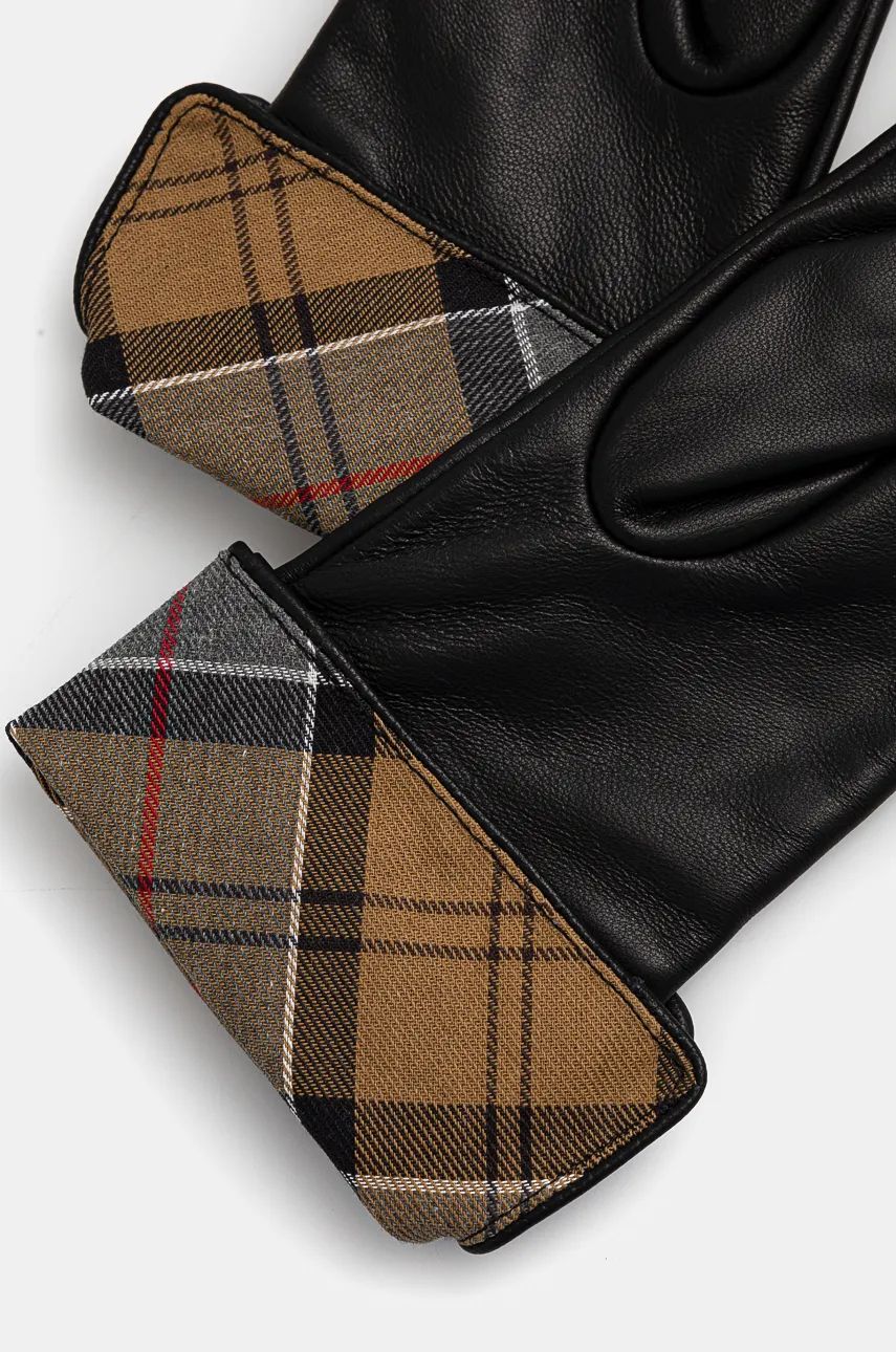 Ръкавици Barbour Leather Gloves with Tartan Cuffs Черно | LGL0005, 1