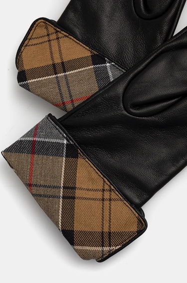 Ръкавици Barbour Leather Gloves with Tartan Cuffs Черно | LGL0005, 1