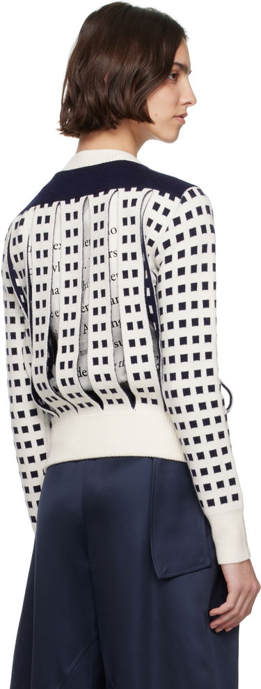 Пуловер JW Anderson JW Anderson Jacquard Panel Slit Sweater Бяло | KW1410-YN0438, 2