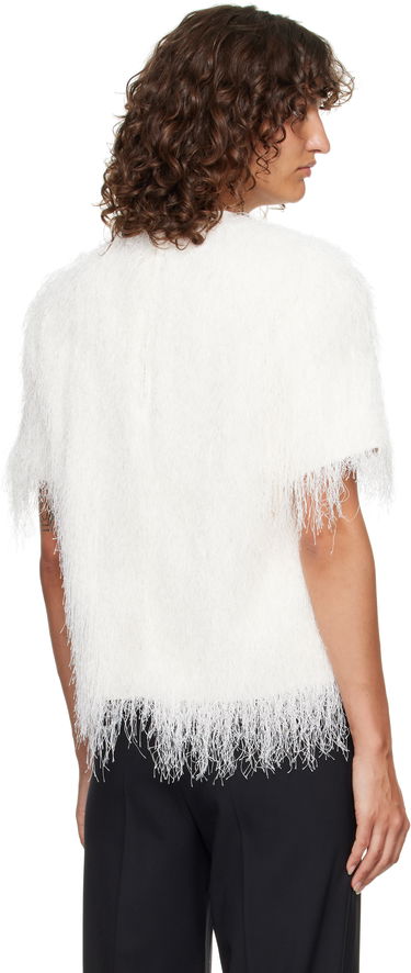 Тениска Loulou de Saison Loulou de Saison Zaro Fringed T-Shirt Бяло | ZARO, 2