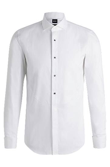 Риза BOSS Slim Fit Easy-Iron Stretch Cotton Poplin Dress Shirt Бяло | 50480070, 0