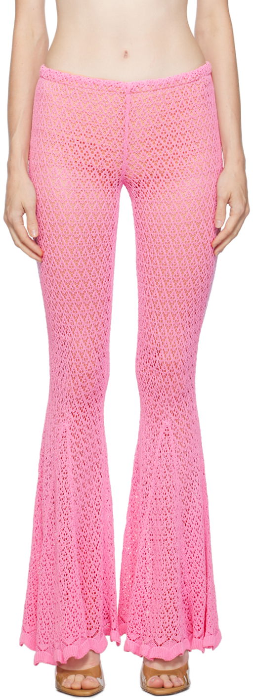 Панталони Blumarine Flared Crochet Trousers Розово | P344P002A, 0