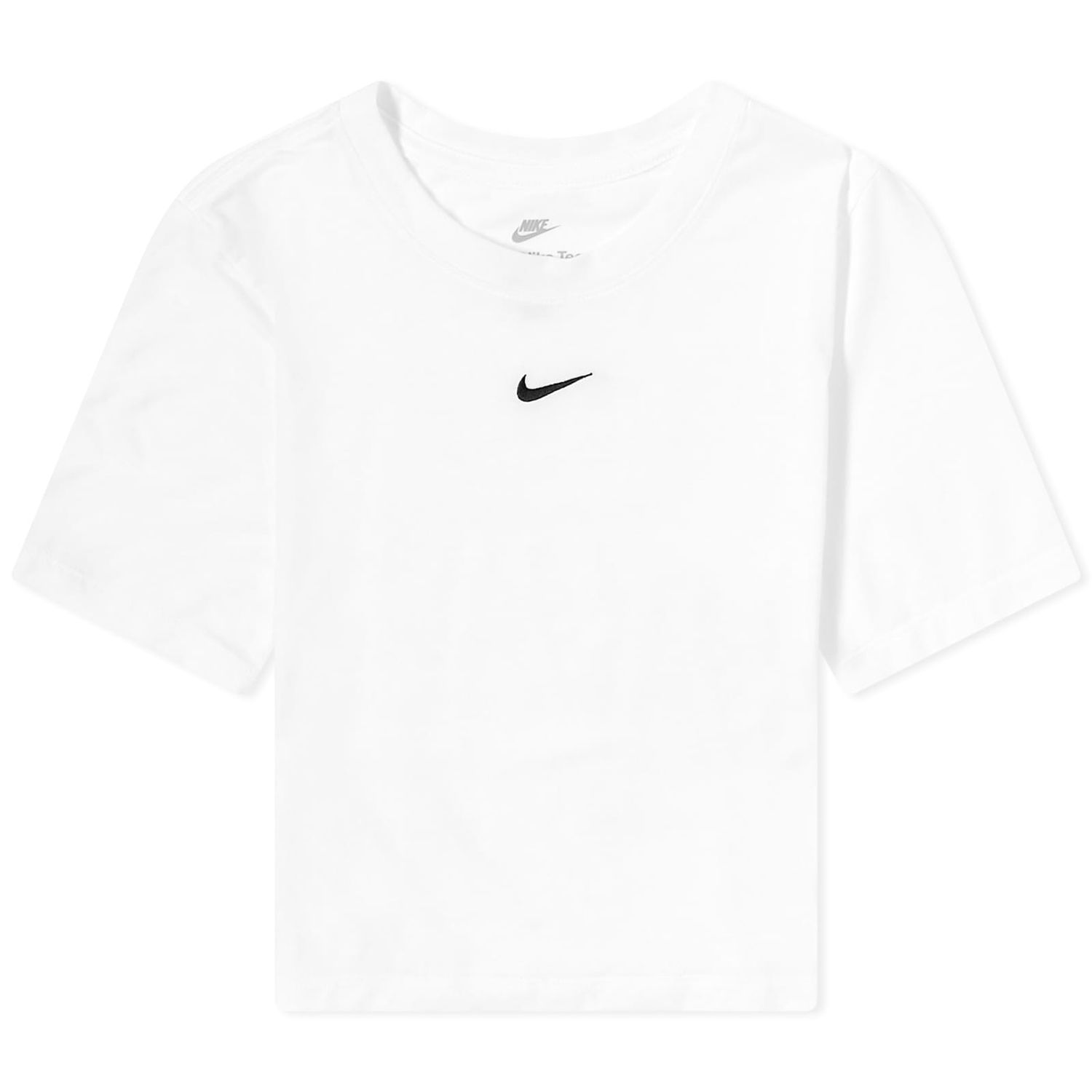 Съкратен топ Nike Essential Slim Crop Swoosh Tee Бяло | FB2873-100, 1