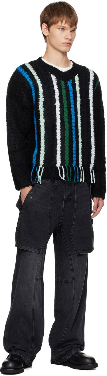 Пуловер Andersson Bell Andersson Bell Reverse Stripe Fringe Sweater Черно | atb1350u, 3