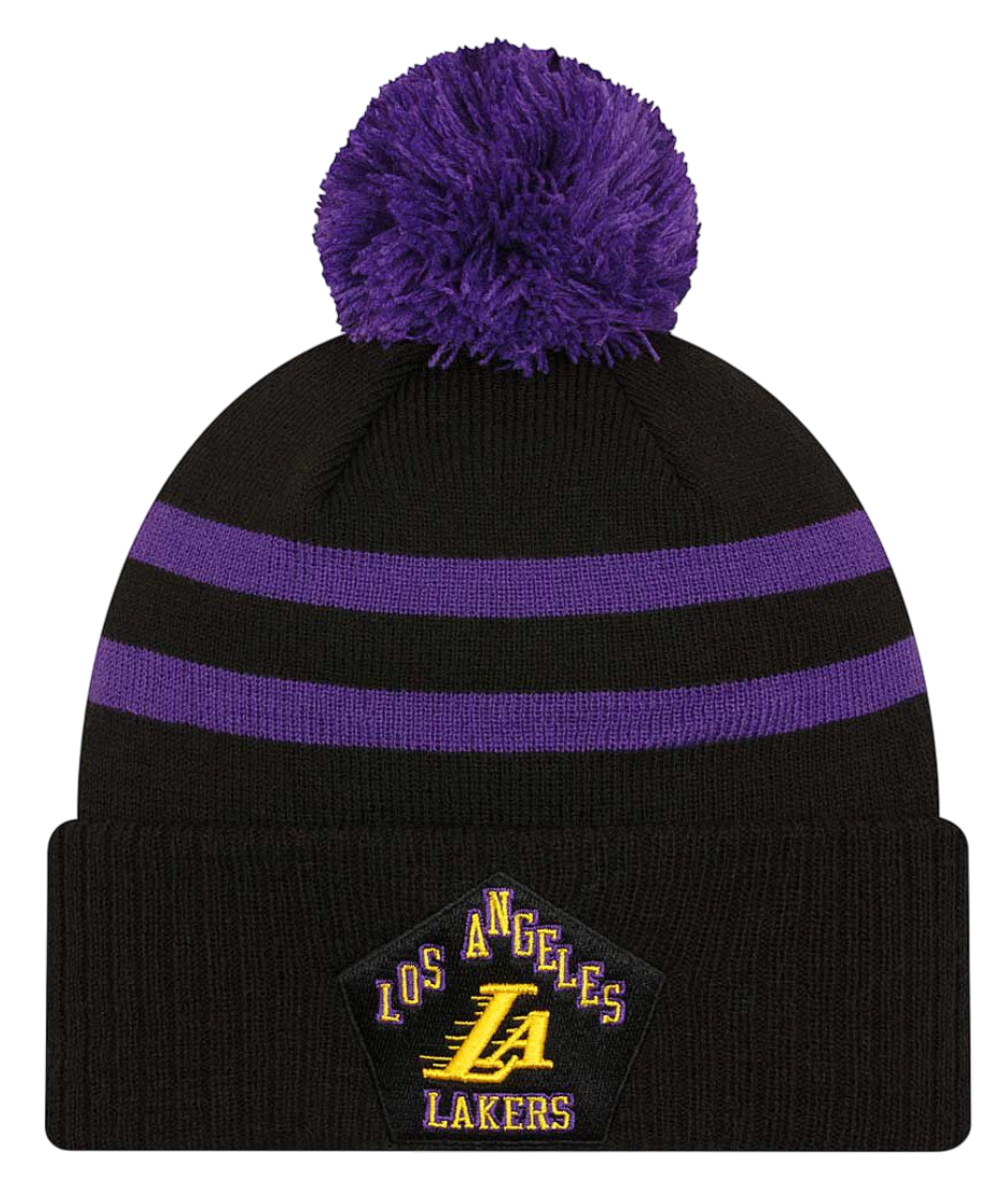 Шапка New Era New Era LA Lakers NBA Pom Beanie Черно | 60429901-60429901, 0