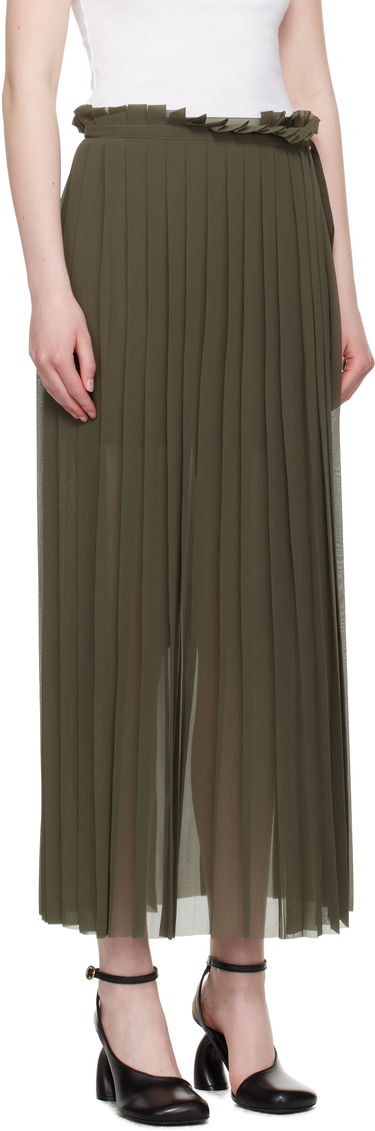 Пола AMI AMI Paris Pleated Midi Skirt Черно | FSK353.PL0027, 4
