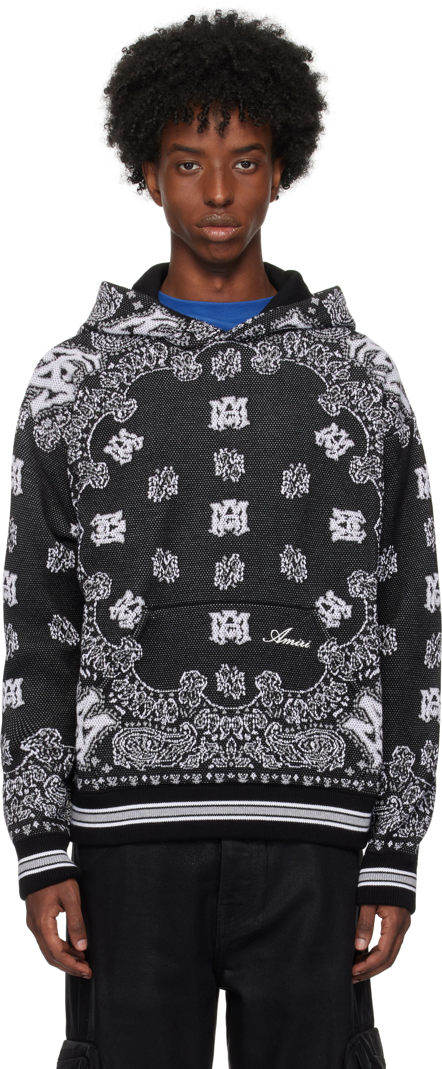 Суитчър AMIRI Bandana Hoodie Черно | AMKNHD1004, 0