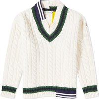 Пуловер Moncler Genius x Palm Angels x V-Neck Knit Бяло | 9D000-M1241-01-088, 1