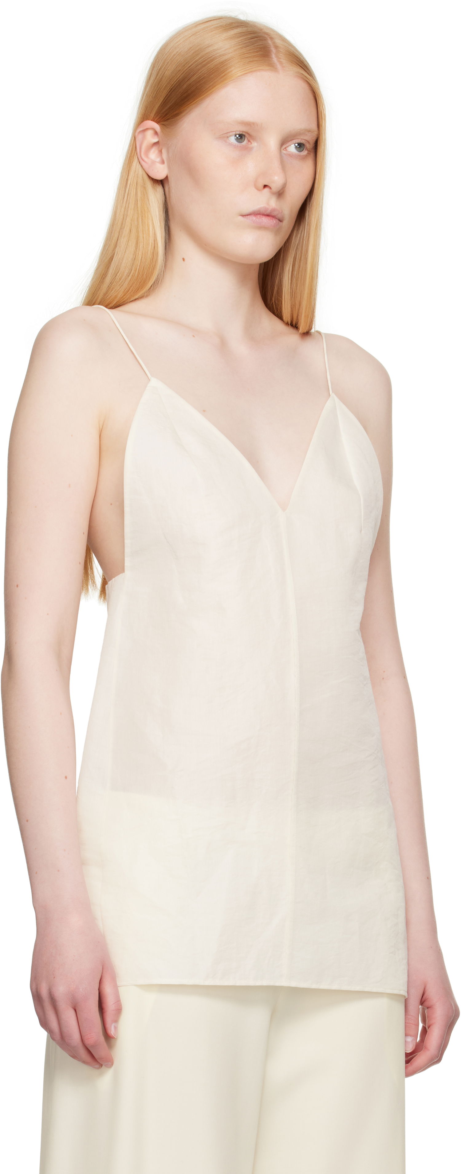 Потник Khaite Khaite Talsie Linen Cami Top Бяло | 2396385, 1
