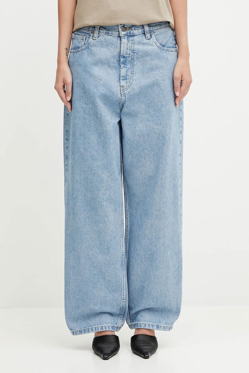 Дънки Carhartt WIP Brandon High Waist Wide Leg Jeans Синьо | I035892.112