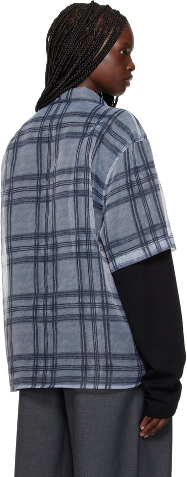 Риза We11done We11done Heart Layered Check Pattern Shirt Сиво | WD-SH1-25-176-U-GY, 2