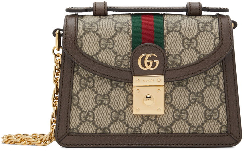 Дамска чанта Gucci Ophidia GG Top Handle Bag Кафяво | 696180 96IWG, 0