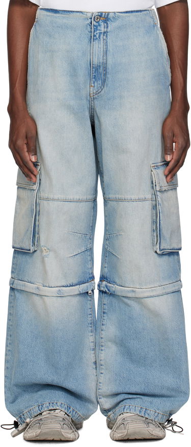 Карго панталони We11done We11done Faded Denim Zip-off Cargo Pants Синьо | WD-DP0-25-393-M-SK, 0