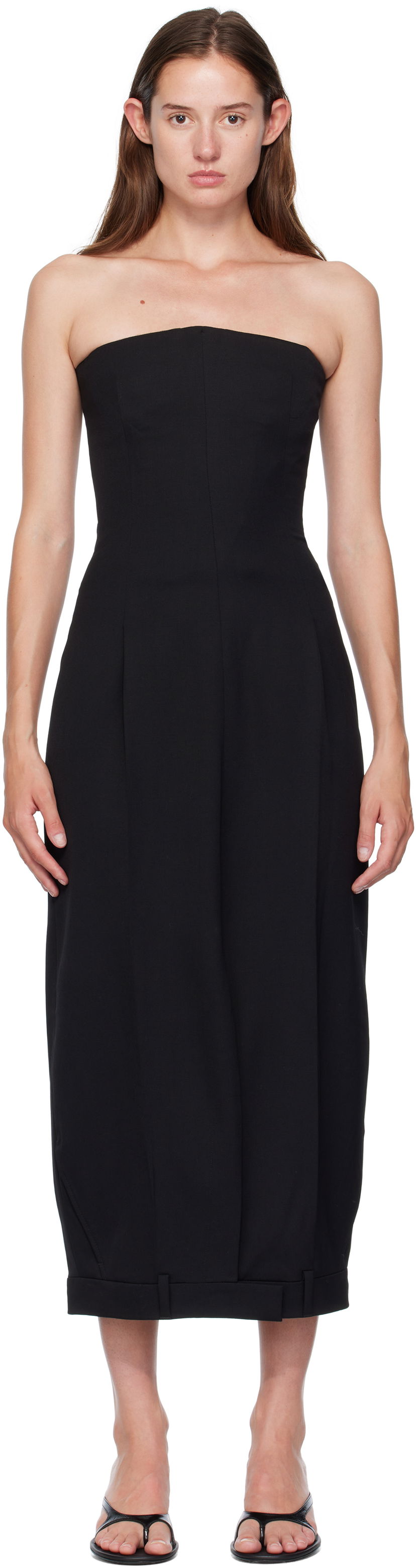 Pокля VETEMENTS Vetements Upside-Down Tailored Pantadress Maxi Dress Черно | WH76TD030B