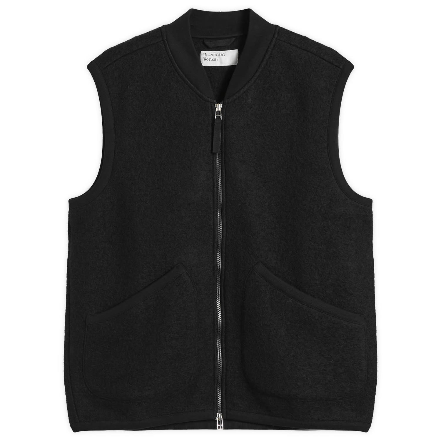 Жилетка Universal Works Universal Works Wool Fleece Zip Vest Черно | 00015-BLK, 1