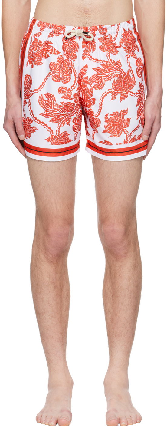 Бански Dries Van Noten Floral Print Swim Shorts Бяло | 231-022501-6285, 0