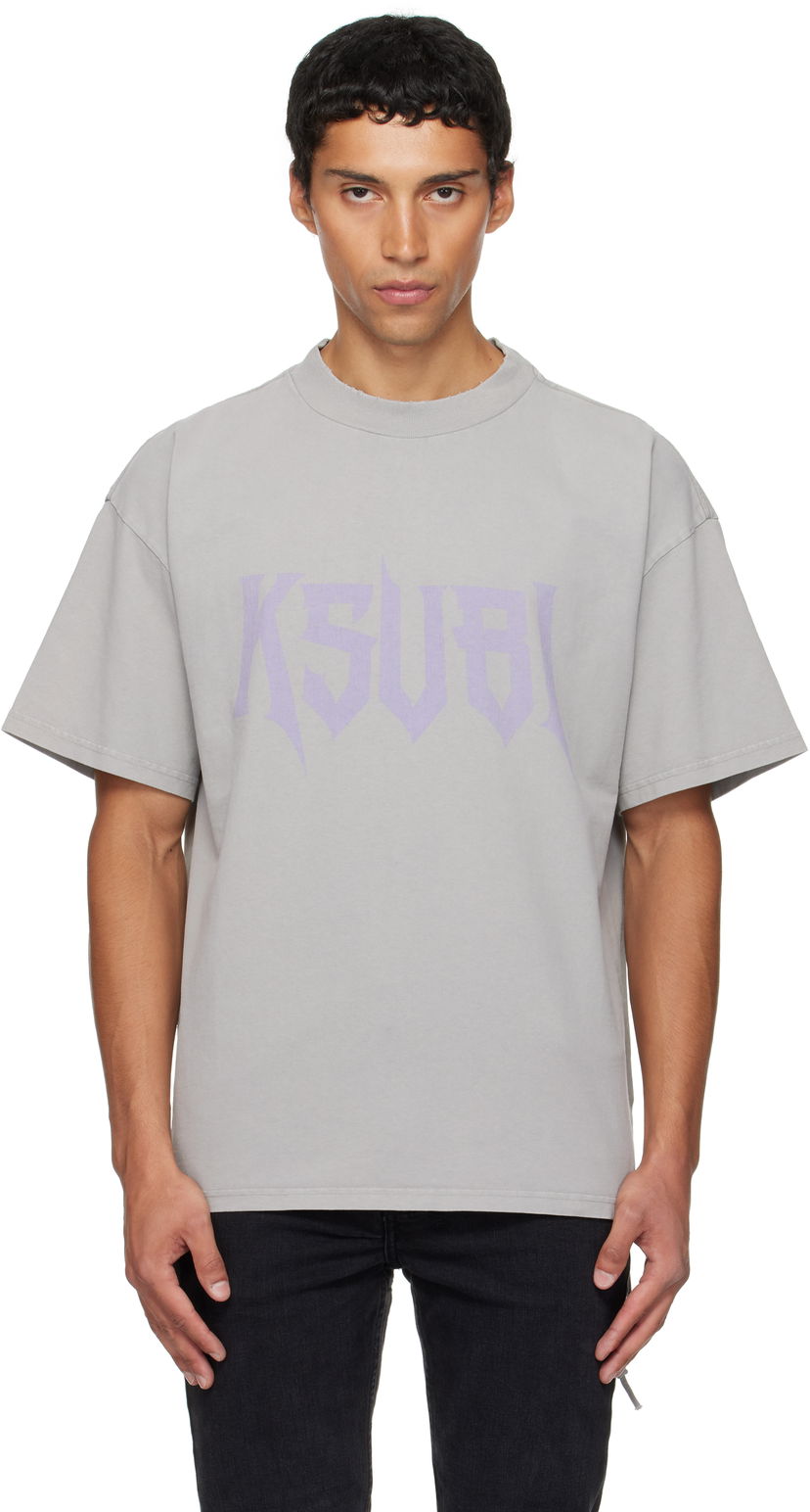 Тениска Ksubi Ksubi Blasted Ekcess Short Sleeve T-Shirt Сиво | MFA25TE007
