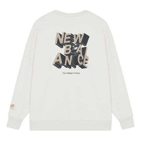 Пуловер New Balance Men's 3D Logo Sweatshirt Бяло | AMT14318-NMC