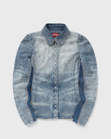 Риза Diesel Light Wash Distressed Denim Shirt with Side Panels Синьо | A21284-068TY-01, 2