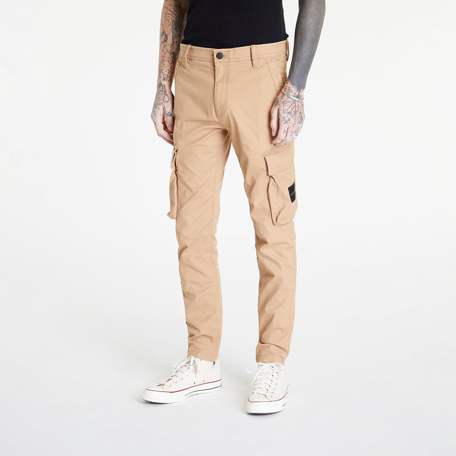 Карго панталони CALVIN KLEIN Skinny Washed Cargo Бежово | J30J322043 GV7, 0