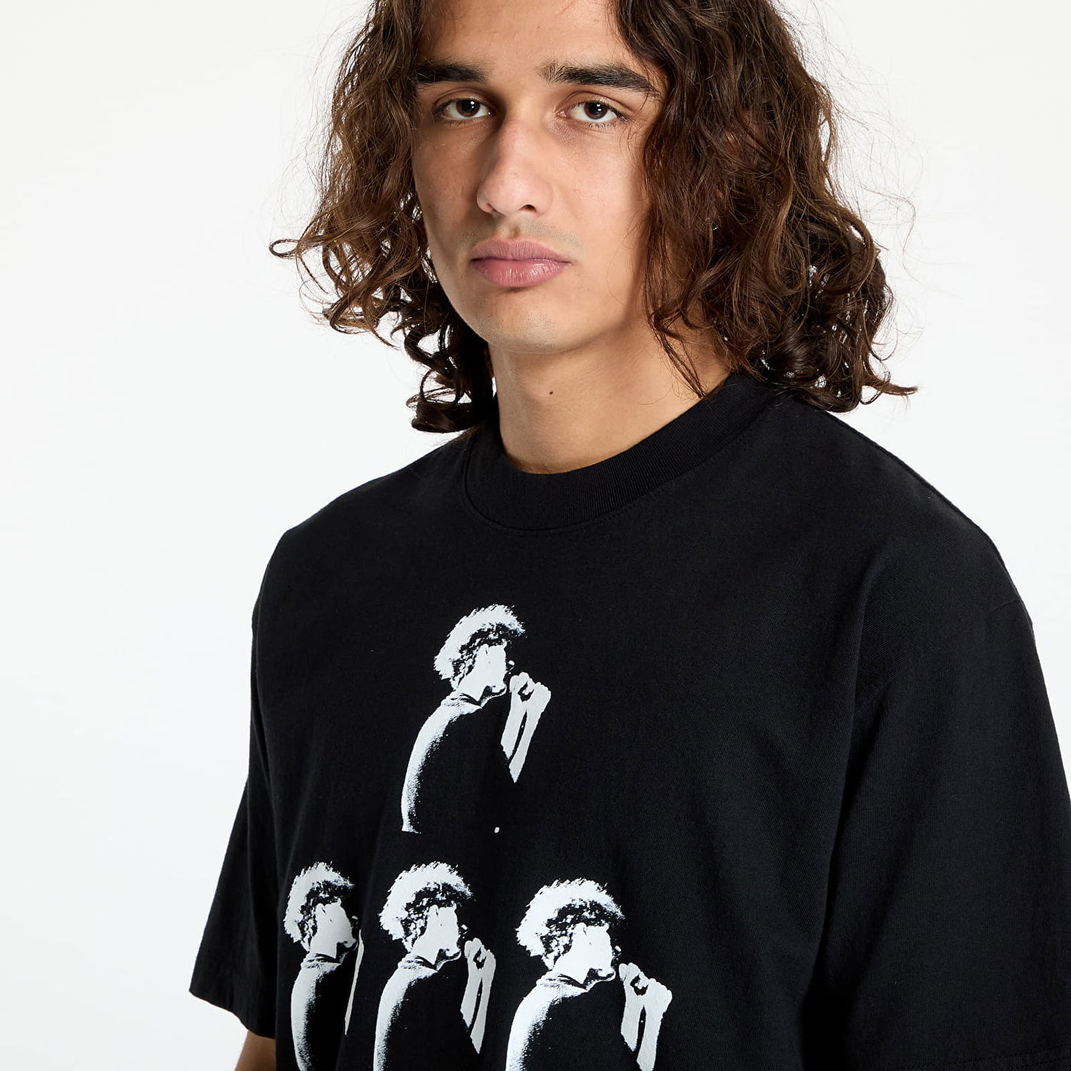 Тениска Pleasures Cross T-Shirt Black Черно | P24F075 BLACK, 1