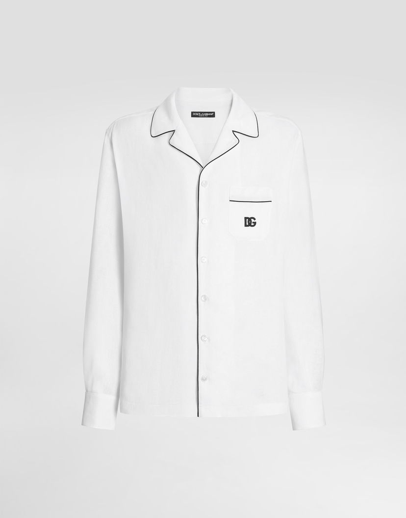 Риза Dolce & Gabbana Dolce & Gabbana Linen Vanity Shirt Бяло | G5IF1ZGJ765W0800