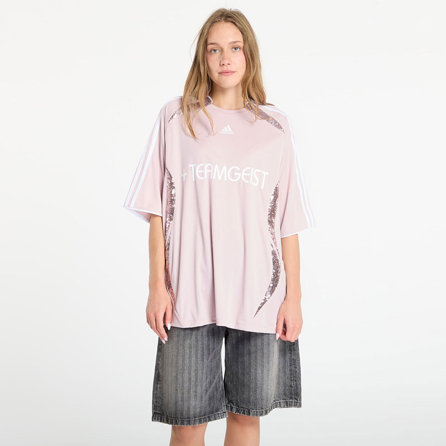 Фланелка adidas Originals Adilenium Season 4 Teamgeist Oversized T-Shirt Розово | KE9793, 0