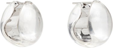 Обеци Coperni Coperni Silver & Transparent Logo Hoop Earrings Металик | COPBI04J1007, 4