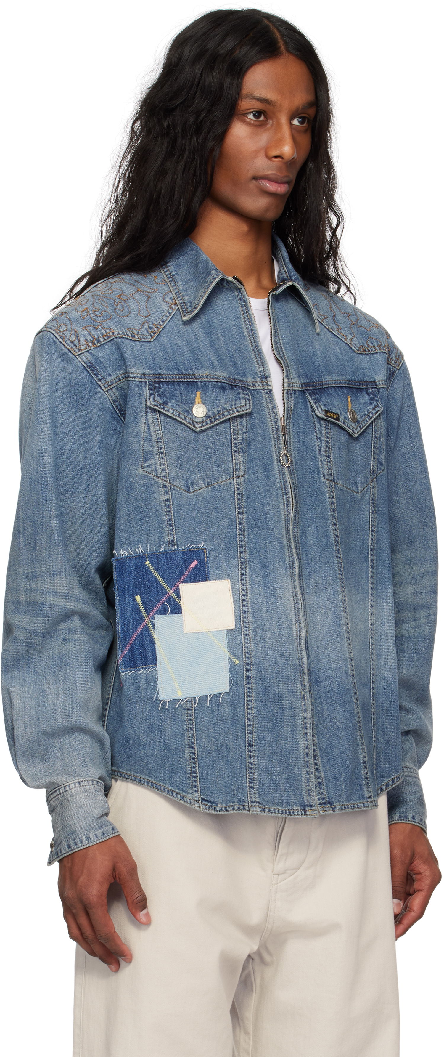 Яке Andersson Bell Andersson Bell Embroidered Patchwork Denim Jacket Синьо | atb1273m, 1