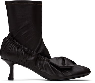 Кецове и обувки Acne Studios Acne Studios Leather Bow Ankle Boots Кафяво | AD0796-, 0
