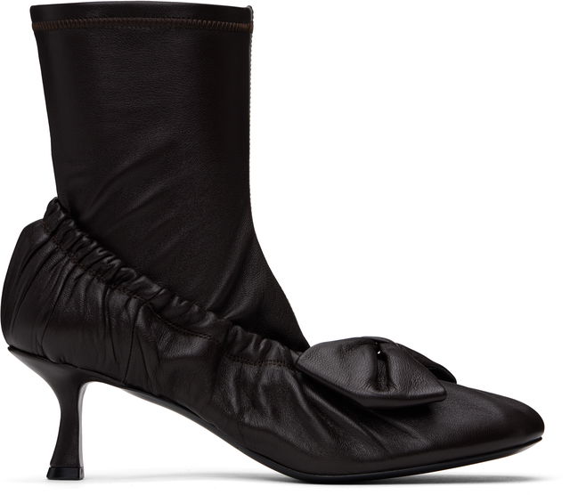 Acne Studios Leather Bow Ankle Boots
