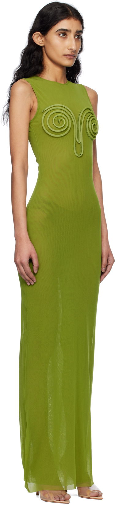 Pокля Jean Paul Gaultier Jean Paul Gaultier 3D Spirale Maxi Dress Зелено | 25/34-F-RO393B-T001-43, 1