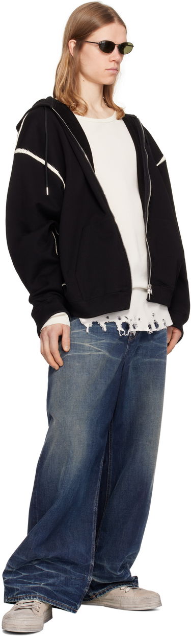 Суитчър Mastermind WORLD Mastermind World Boxy Fit Cross Stitch Zip Hoodie Черно | MW25S14-SW006-015, 3