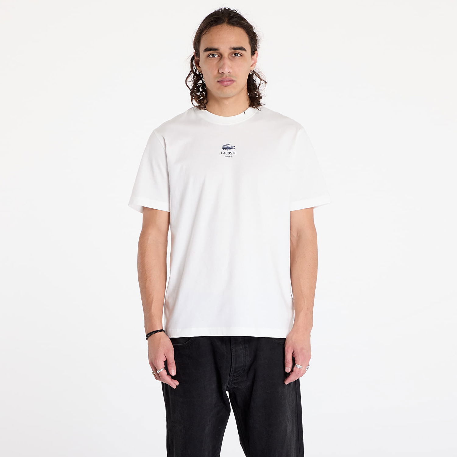 Тениска Lacoste T-shirt Signature Print Cotton T-shirt Flour M Бяло | TH2739 70V, 0