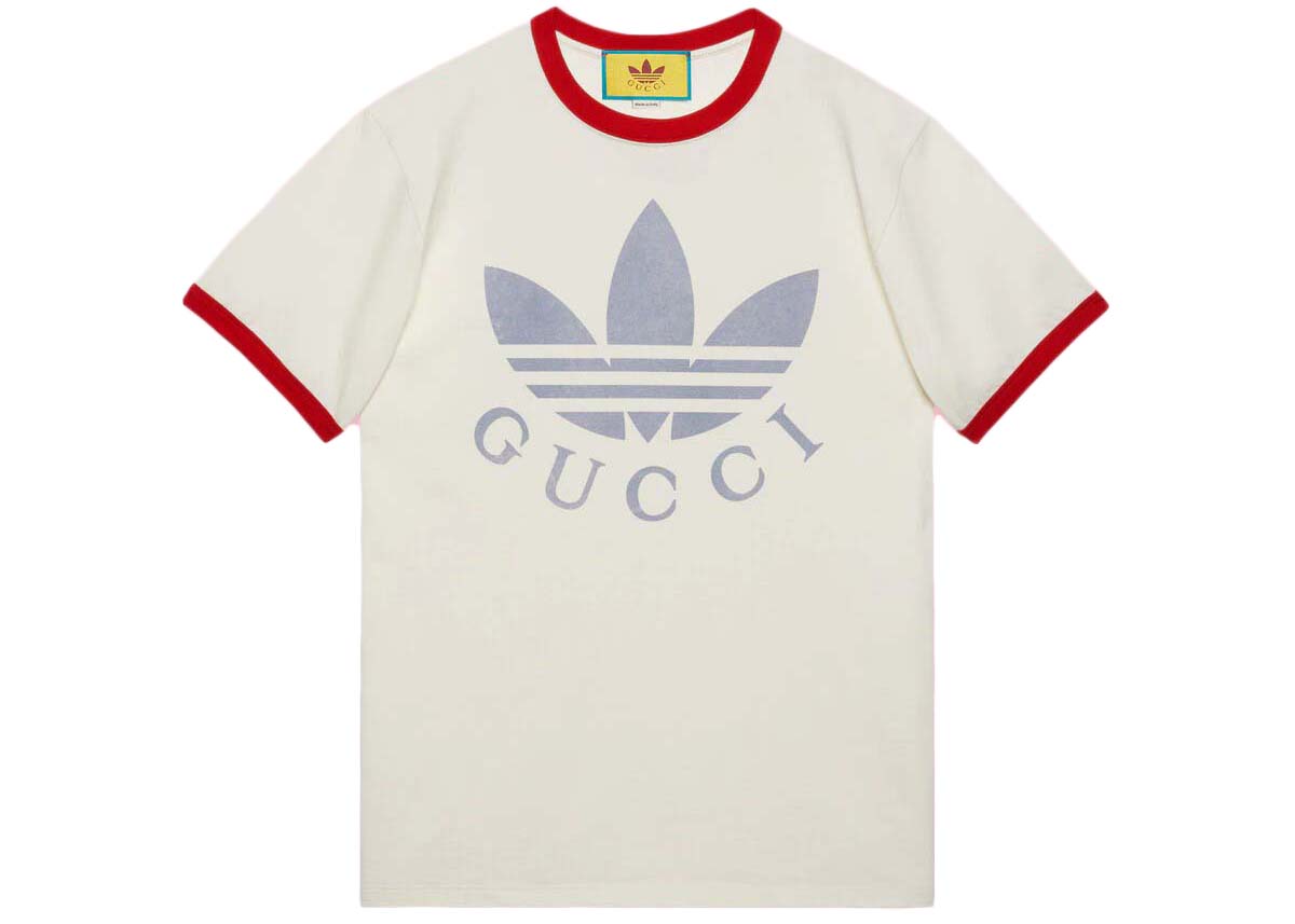 Тениска Gucci adidas x Cotton Jersey T-Shirt Бяло | 702612 XJEB1 9095, 0
